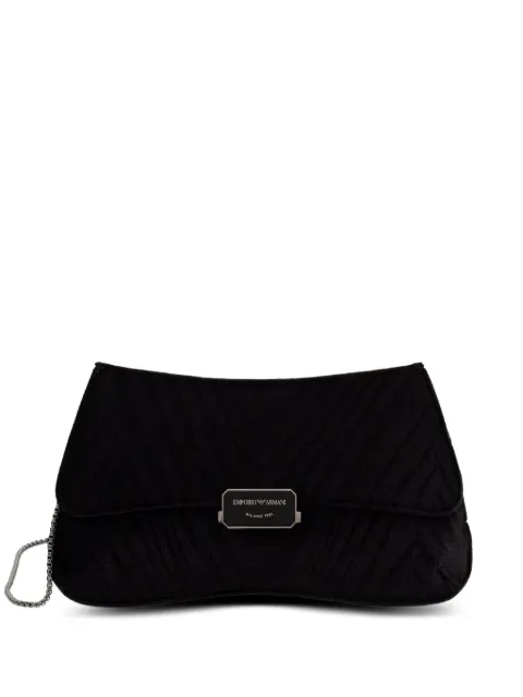 Emporio Armani Bolsa transversal com corrente e placa de logo