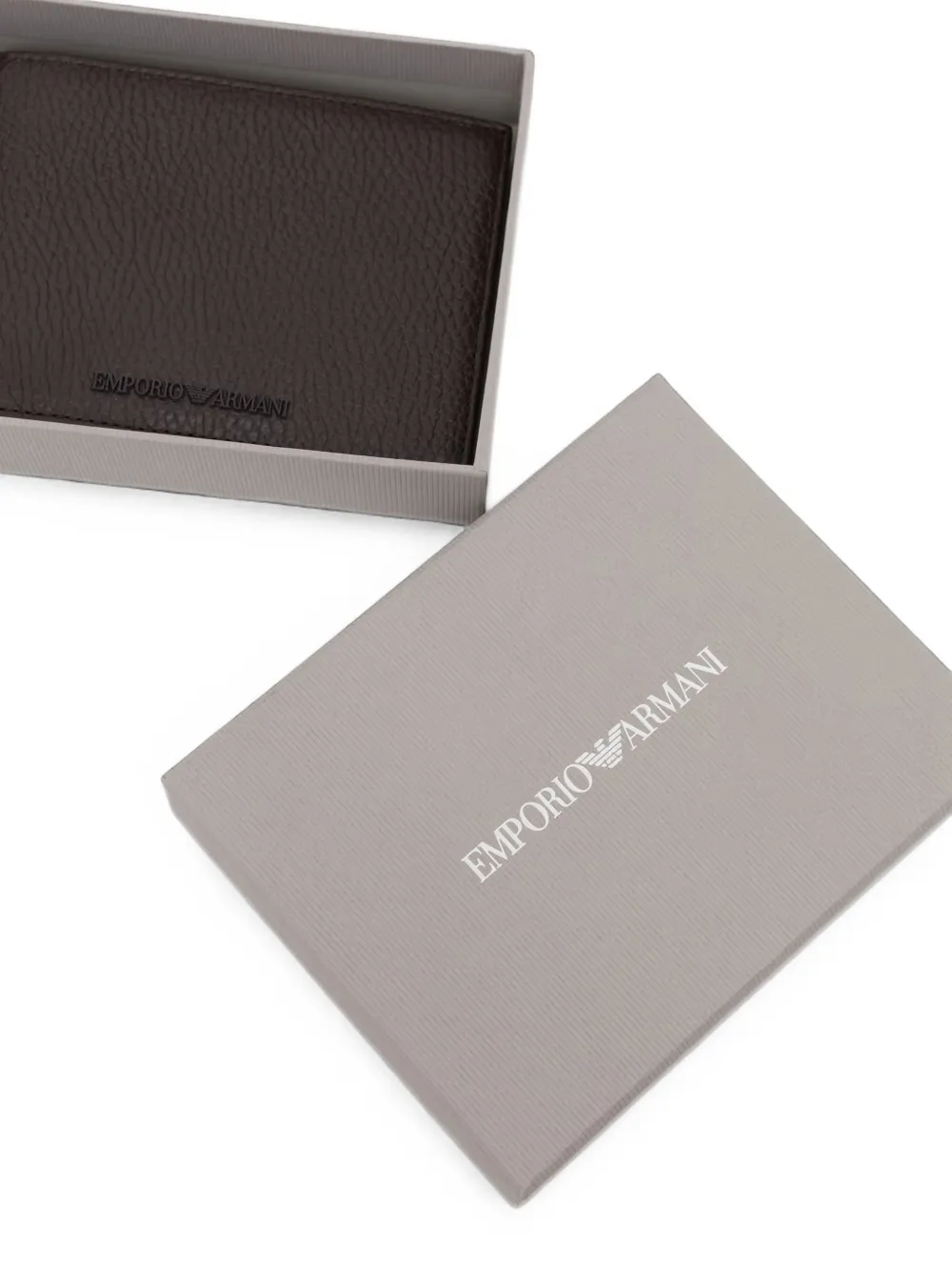 Emporio Armani grained leather wallet Bruin