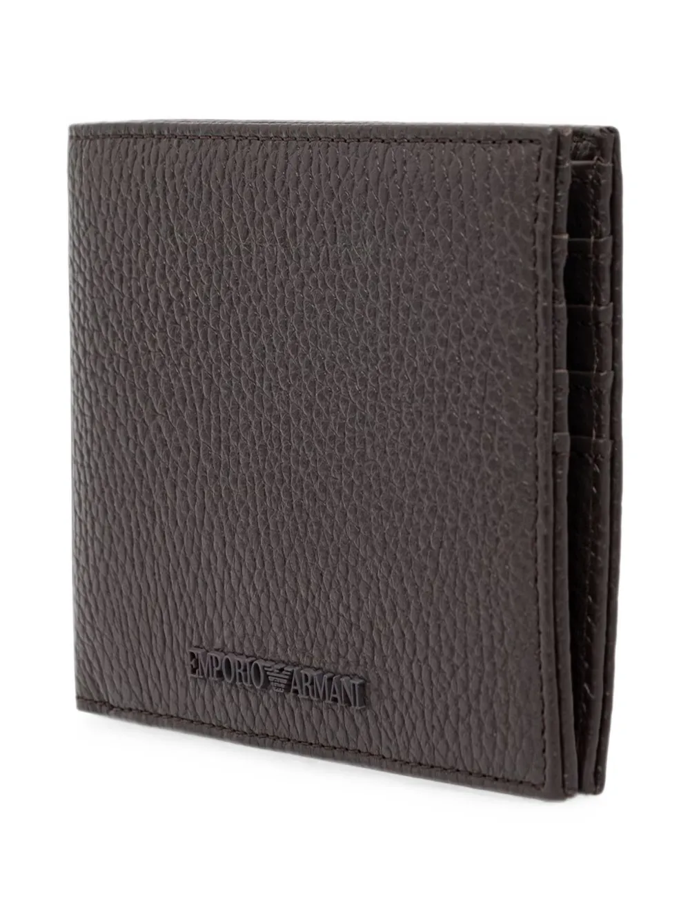 Emporio Armani grained leather wallet Bruin