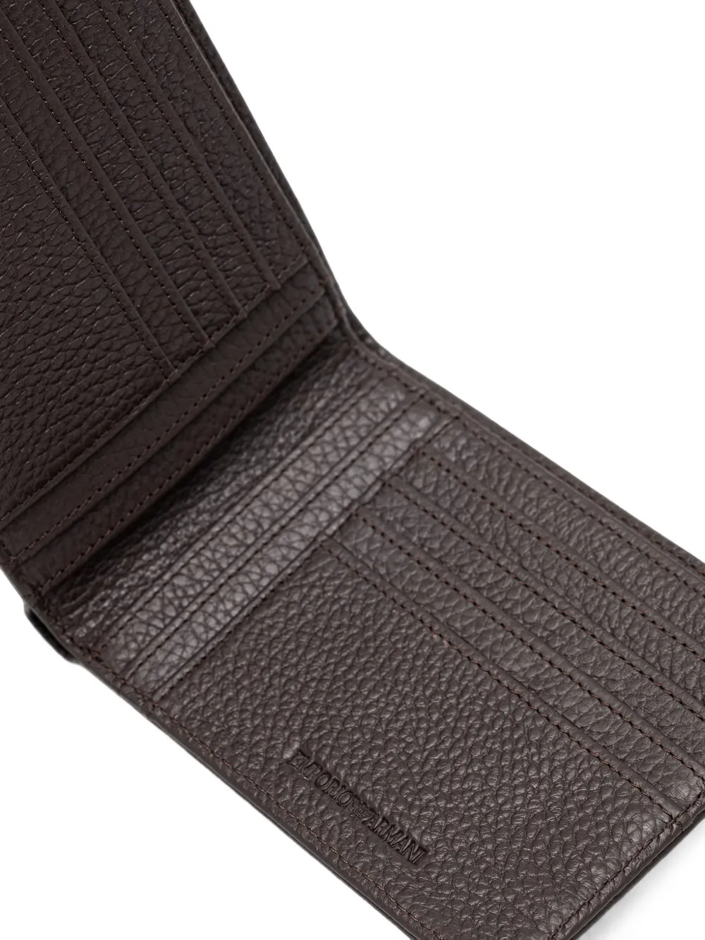 Emporio Armani grained leather wallet Bruin