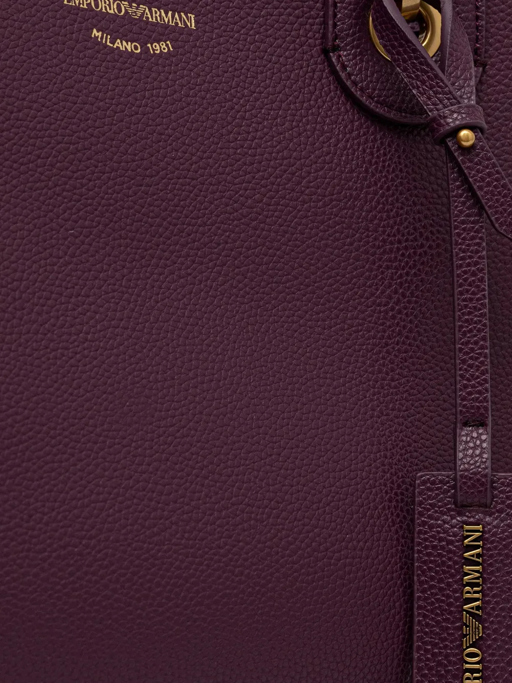 Emporio Armani Shopper met bewerkte textuur en dubbele handvatten Paars