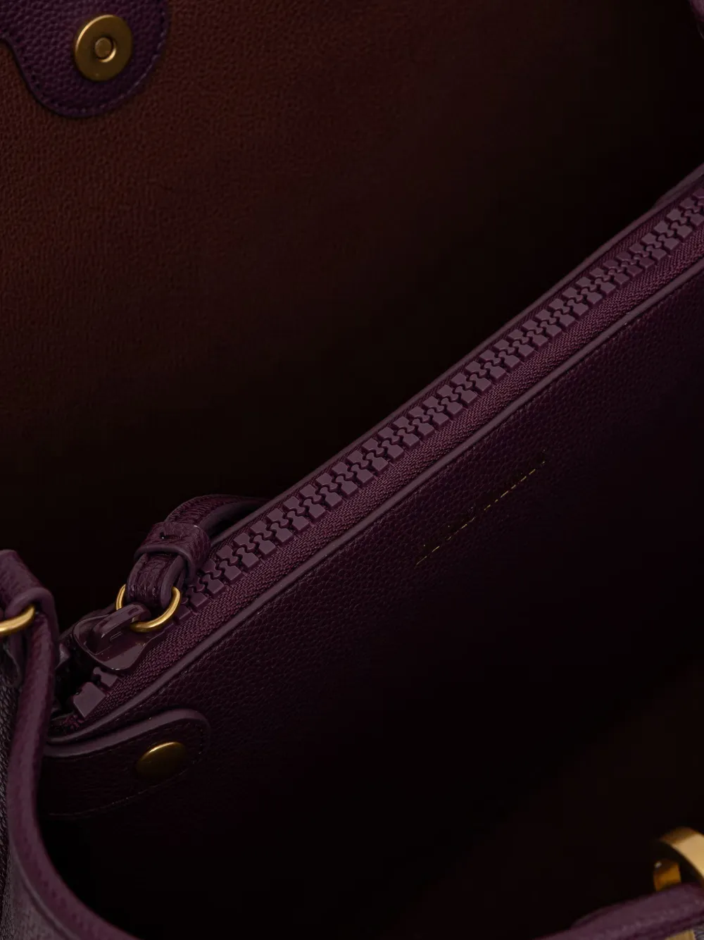 Emporio Armani Shopper met bewerkte textuur en dubbele handvatten Paars