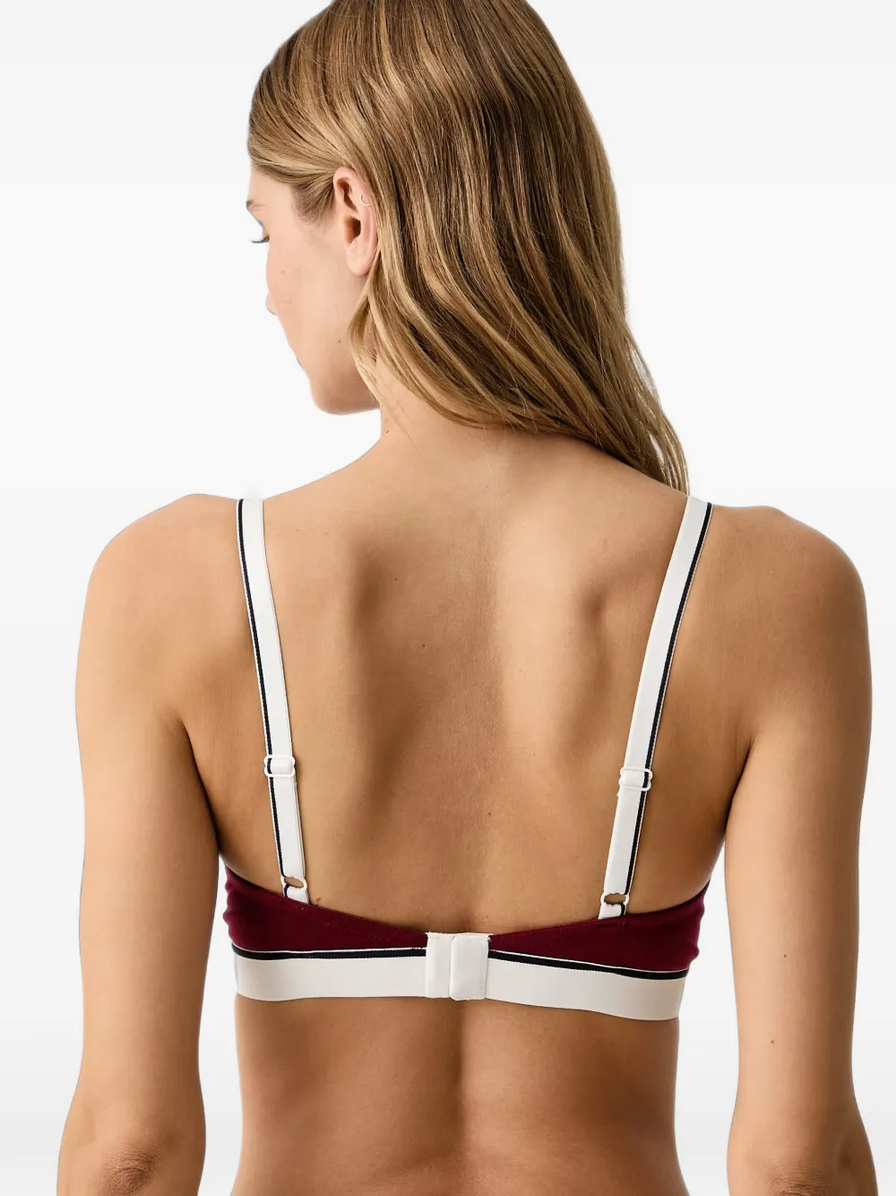 Emporio Armani Triangel bh met logoband Rood