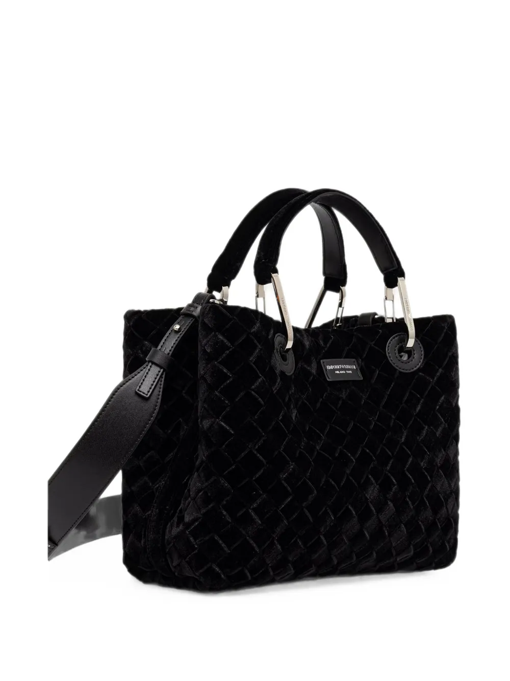 Emporio Armani Geweven shopper Zwart