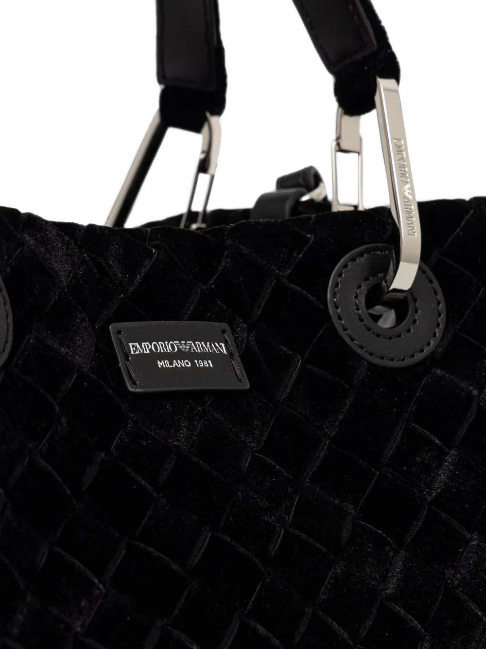 Emporio Armani Geweven shopper Zwart