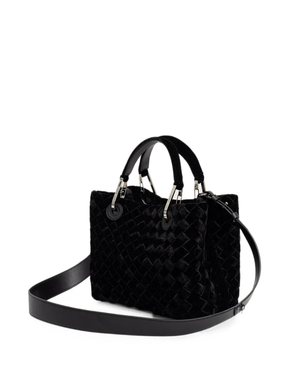 Emporio Armani Geweven shopper Zwart