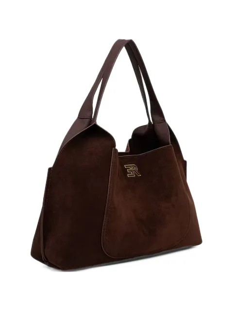 Ermanno Scervino logo-plaque suede tote bag