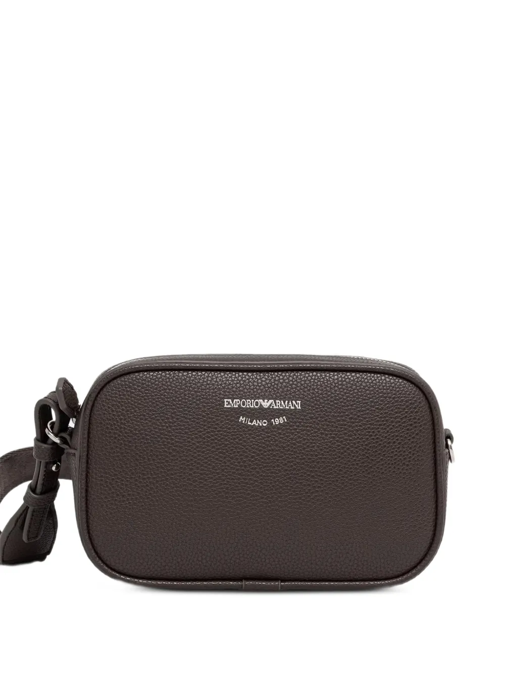 Emporio Armani deer-print camera case with shoulder strap - Marrone