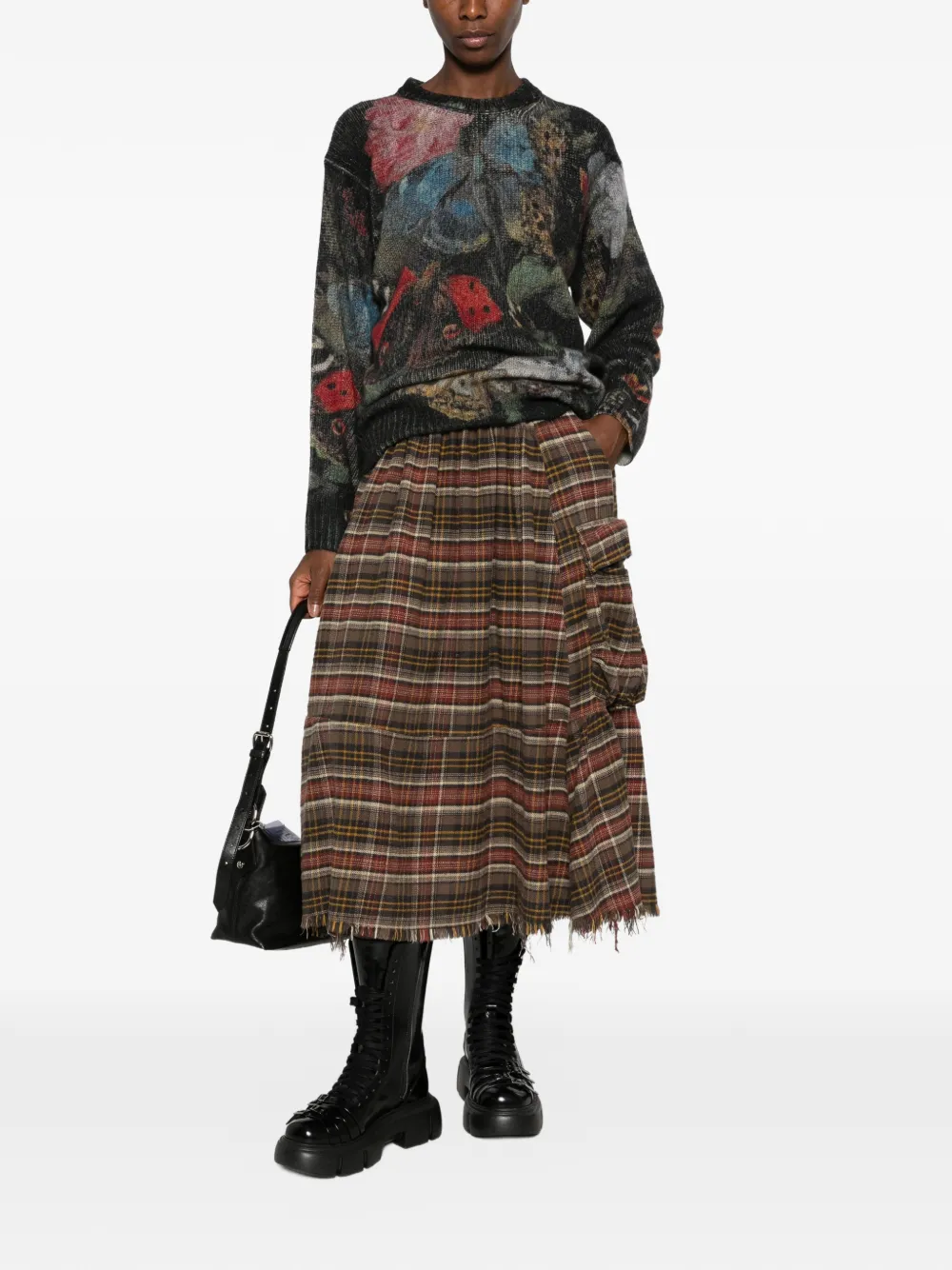 R13 Butterfly-print Sweater in Black, view 2