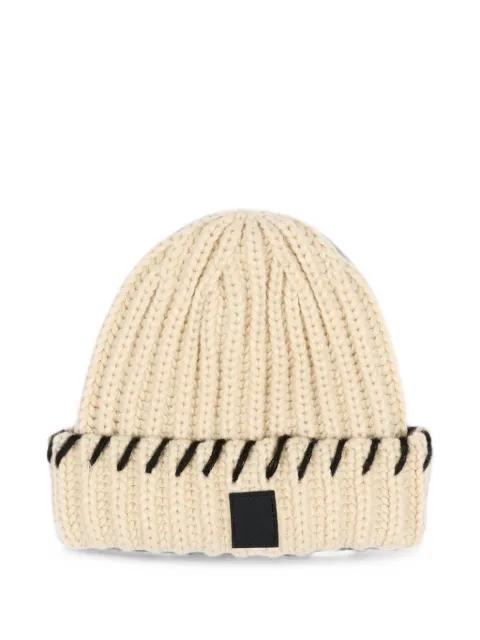 Molo chunky-knit embroidered beanie hat