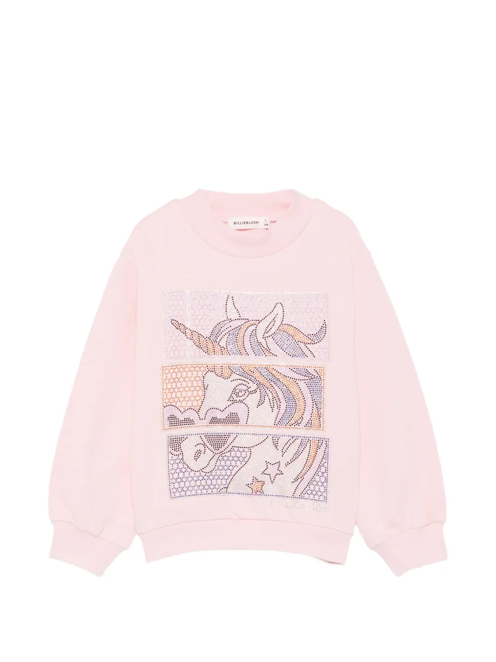 Billieblush rhinestone-embellished unicorn-print sweater - Pink