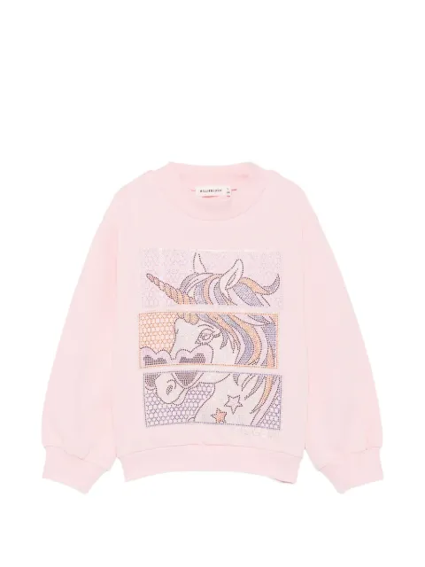 Billieblush sudadera con estampado de unicornio y detalles de strass