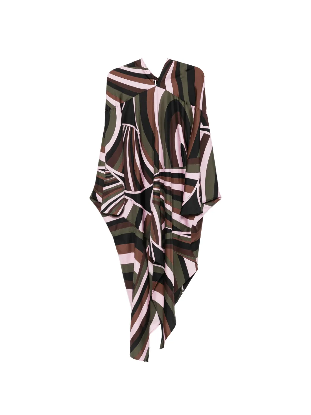PUCCI Iride-print asymmetric midi dress Bruin