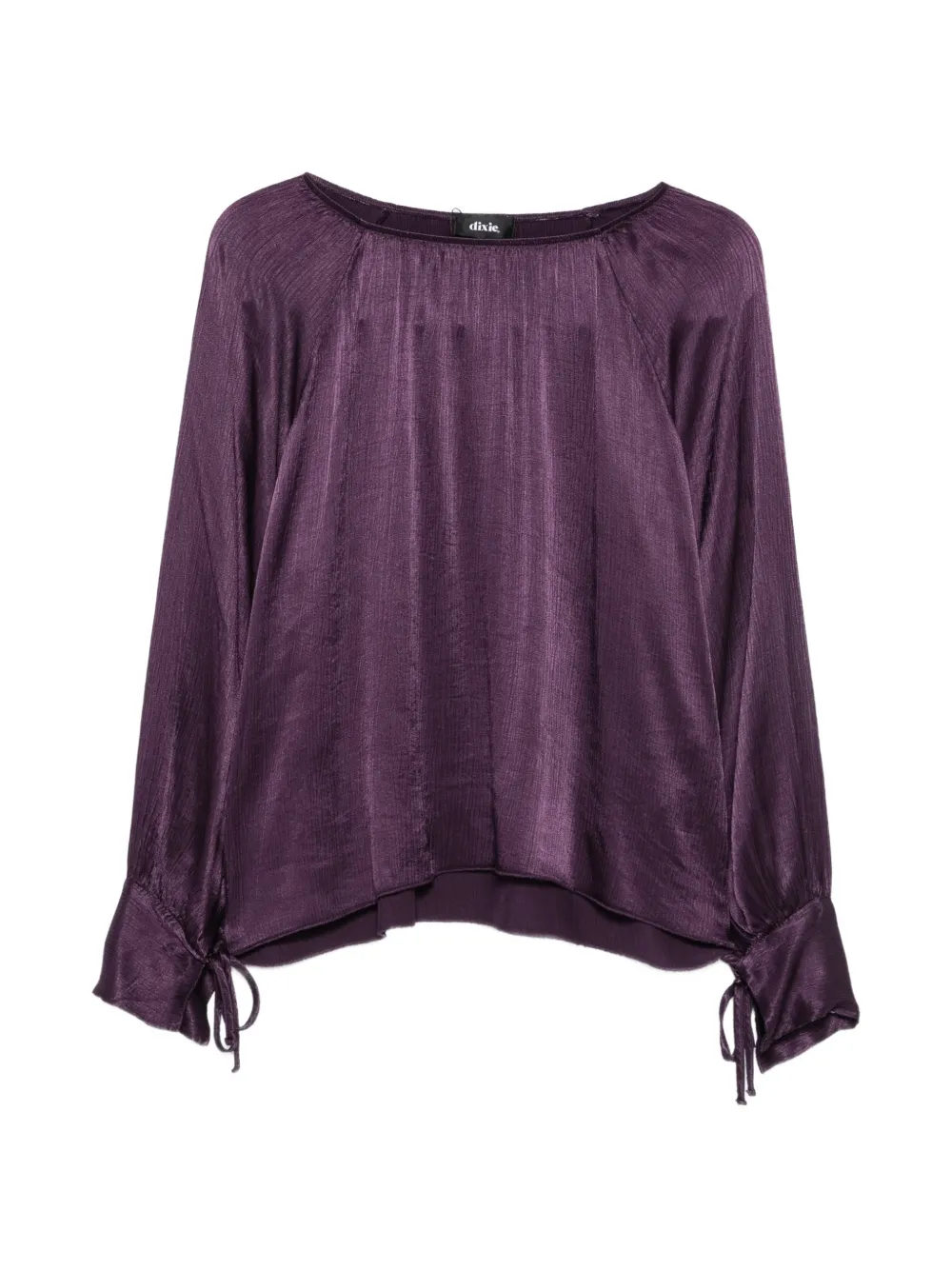DIXIE crinkled-finish tie-cuff top - Violet DIXIE crinkled-finish tie-cuff top - Violet