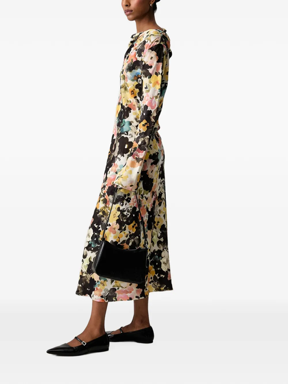 Stine Goya Jurk met bloemenprint Beige