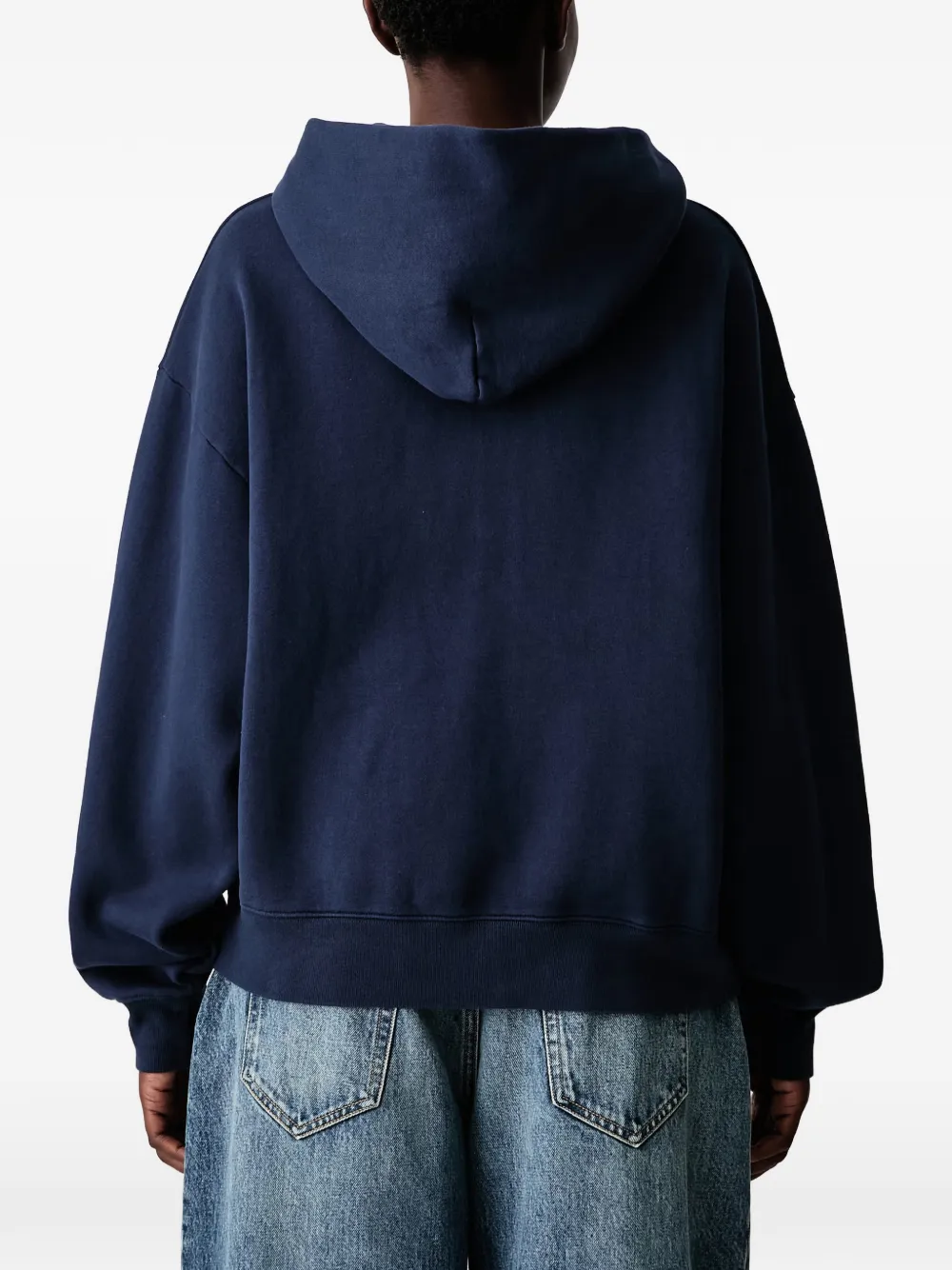 Sporty & Rich Signature hoodie met geborduurd logo en rits Blauw