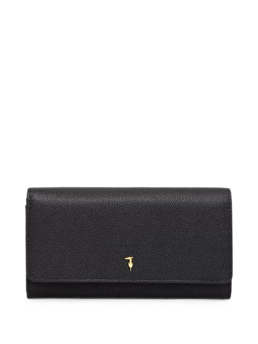 Trussardi Cameo Continental grained-effect logo-plaque wallet