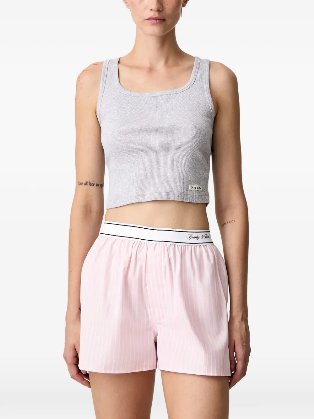 Sporty & Rich ribbed cropped tank top