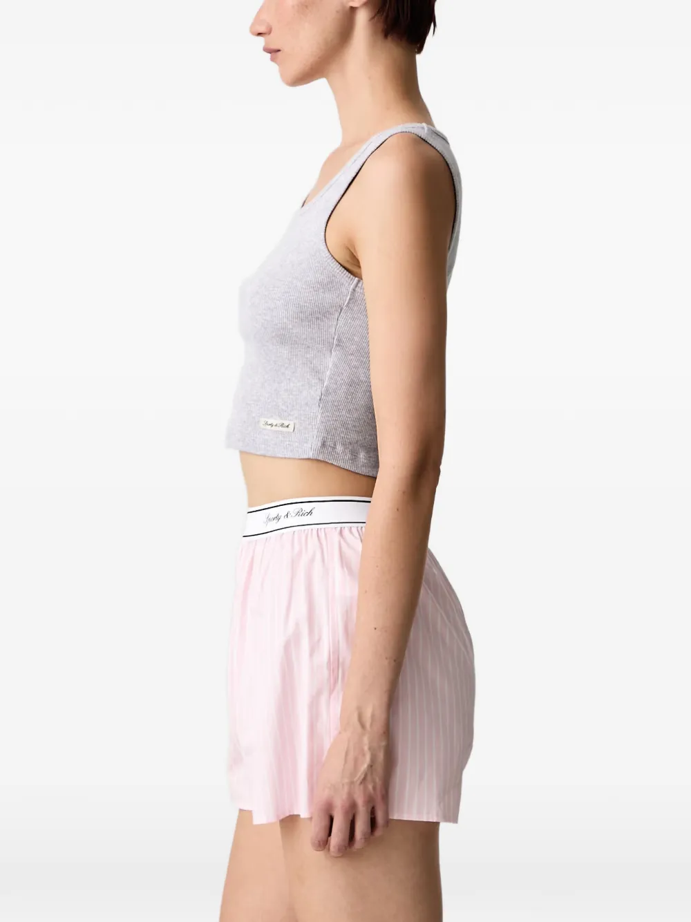 Sporty & Rich Cropped tanktop Grijs