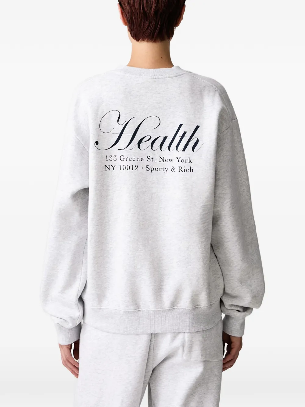 Sporty & Rich NY Health sweater met logo-print Grijs