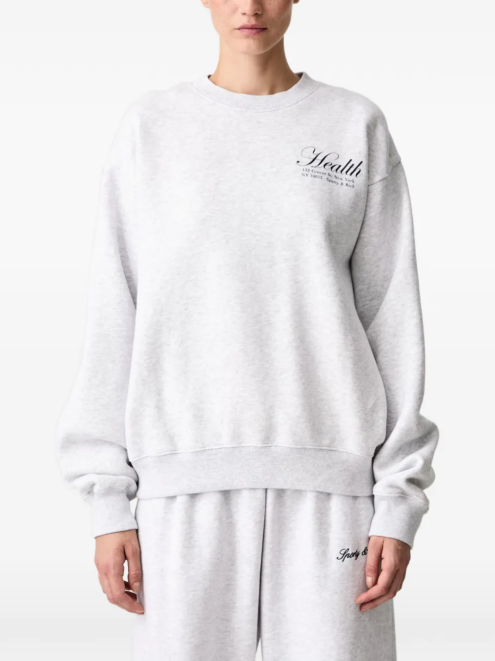 Sporty & Rich NY Health sweater met logo-print Grijs