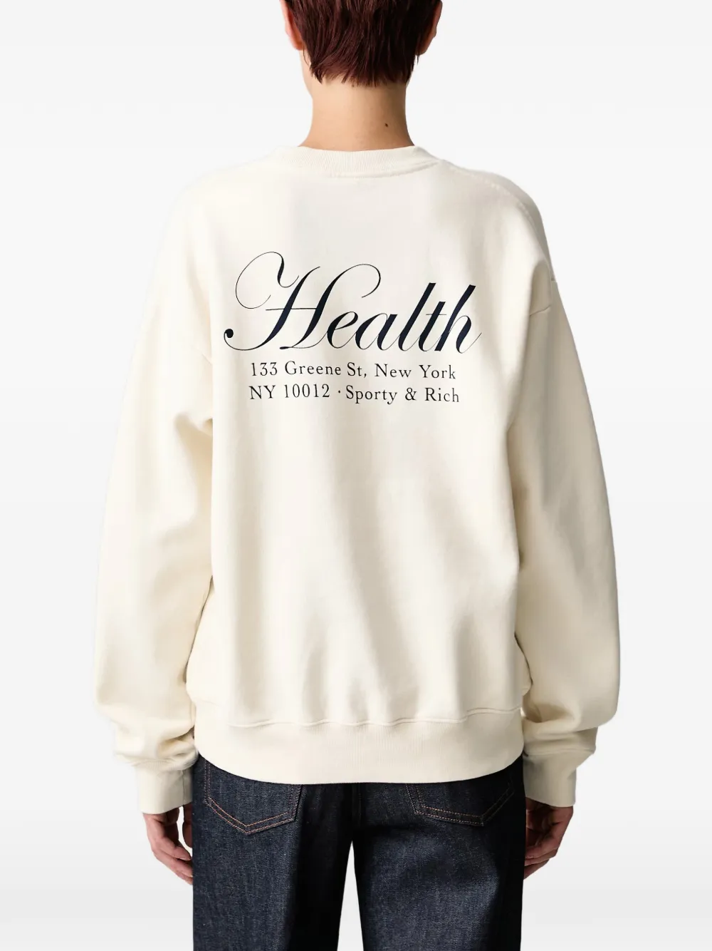 Sporty & Rich NY Health sweater met logo-print Wit