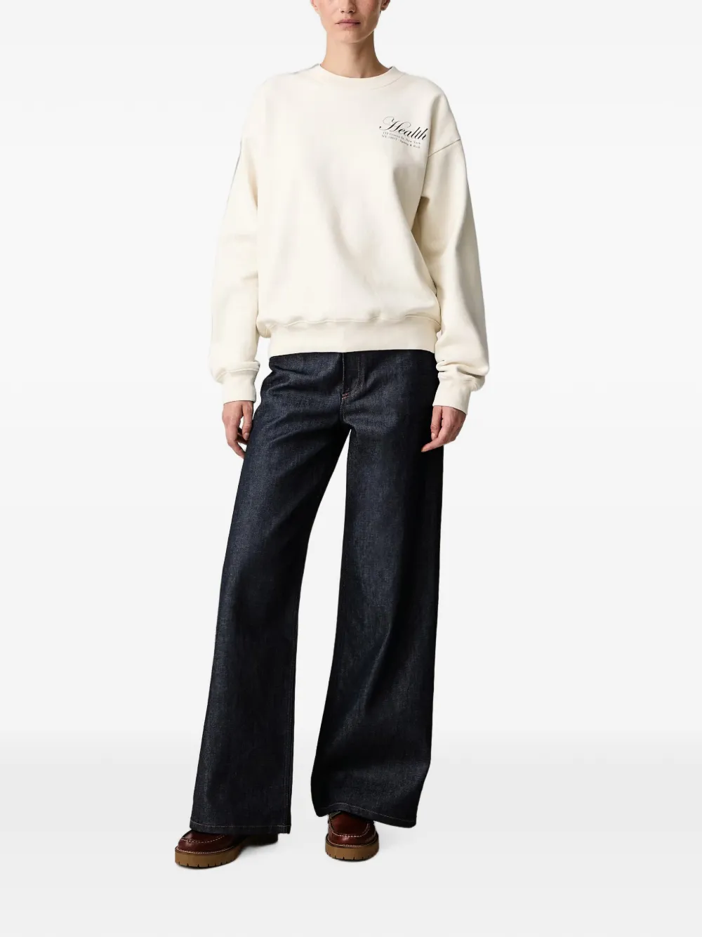 Sporty & Rich NY Health sweater met logo-print Wit