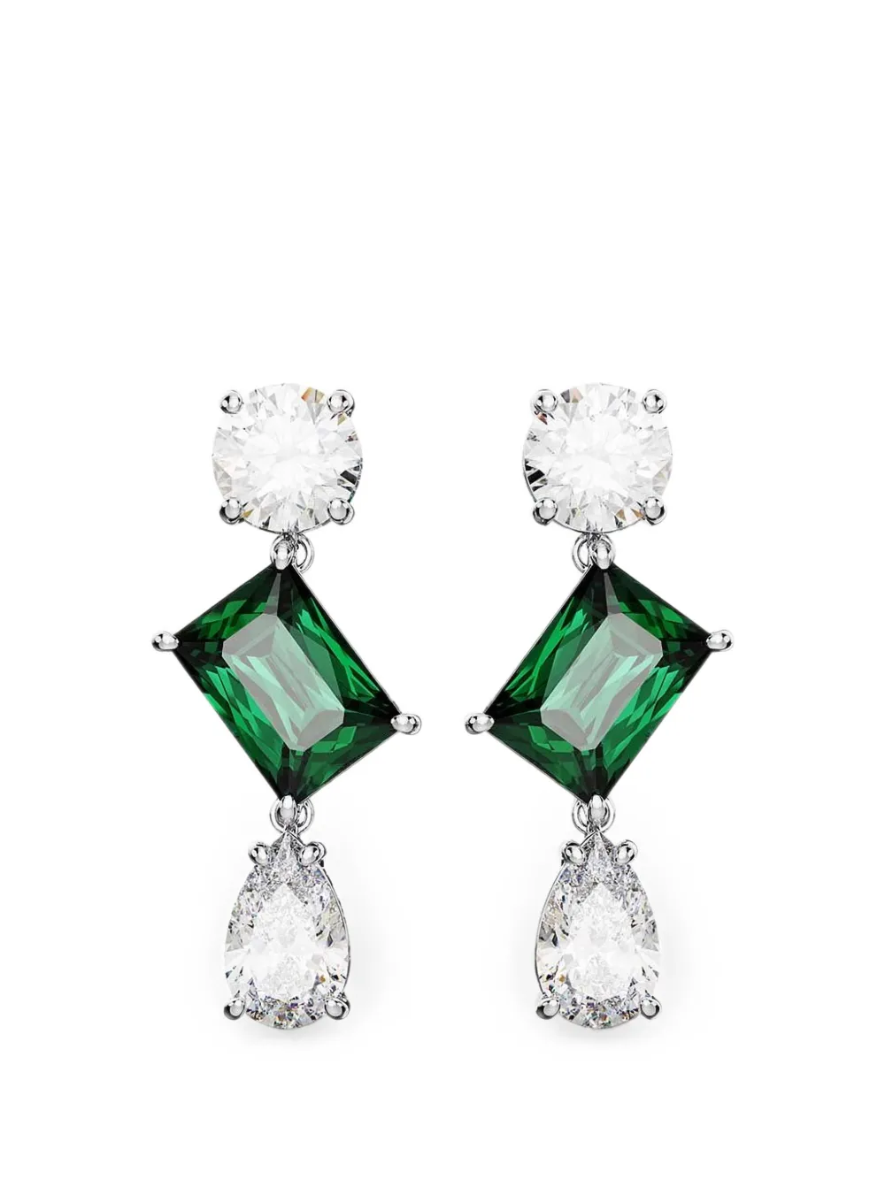 Swarovski crystal-embellished drop earrings - Argento