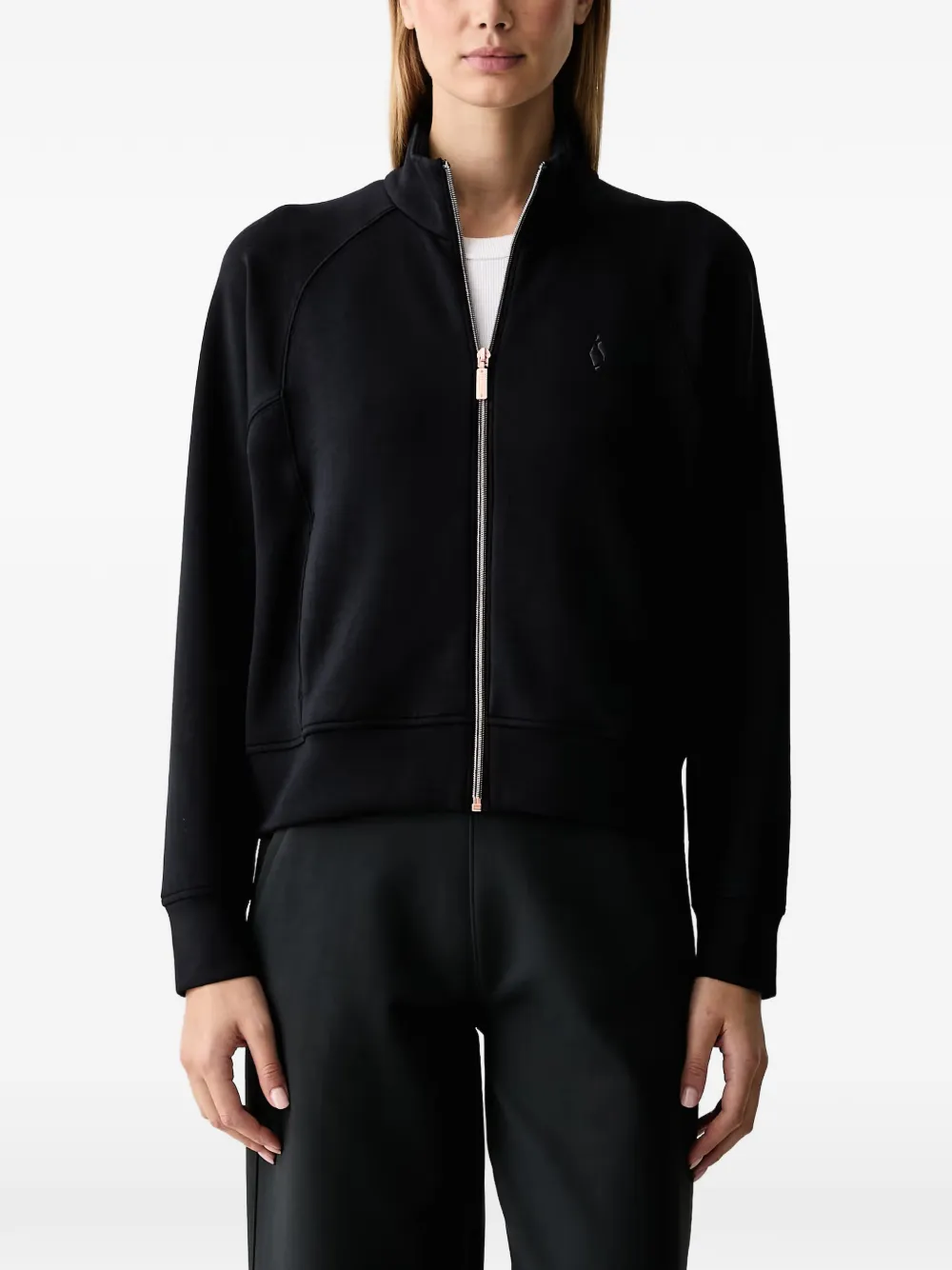 Skechers Luxe logo-embroidered zip-up sweater