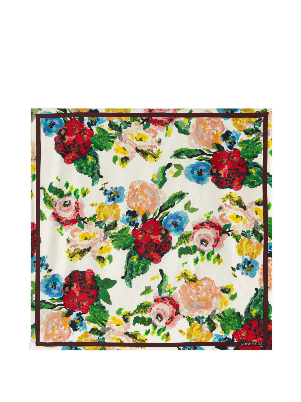 Stine Goya Floral-print Silk Scarf In Neutral