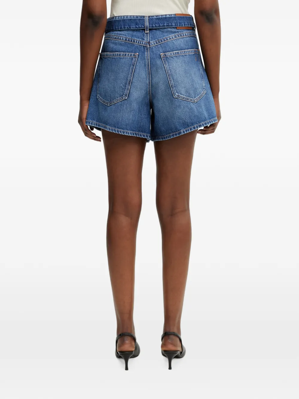 Sportmax Fiesta shorts met vervaagd effect en ceintuur Blauw