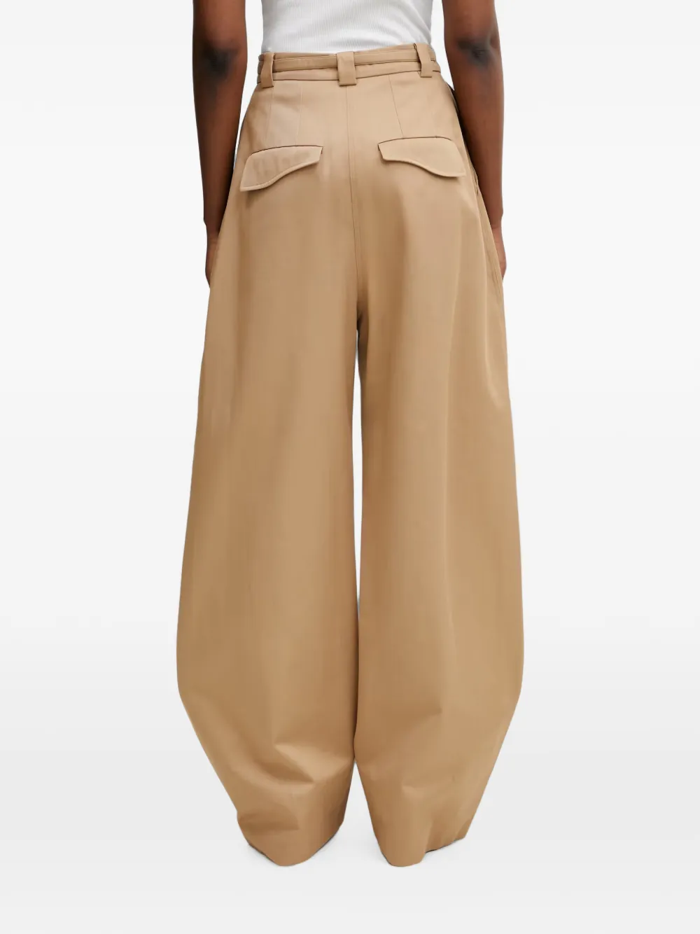 Sportmax Plooibroek met ceintuur Bruin
