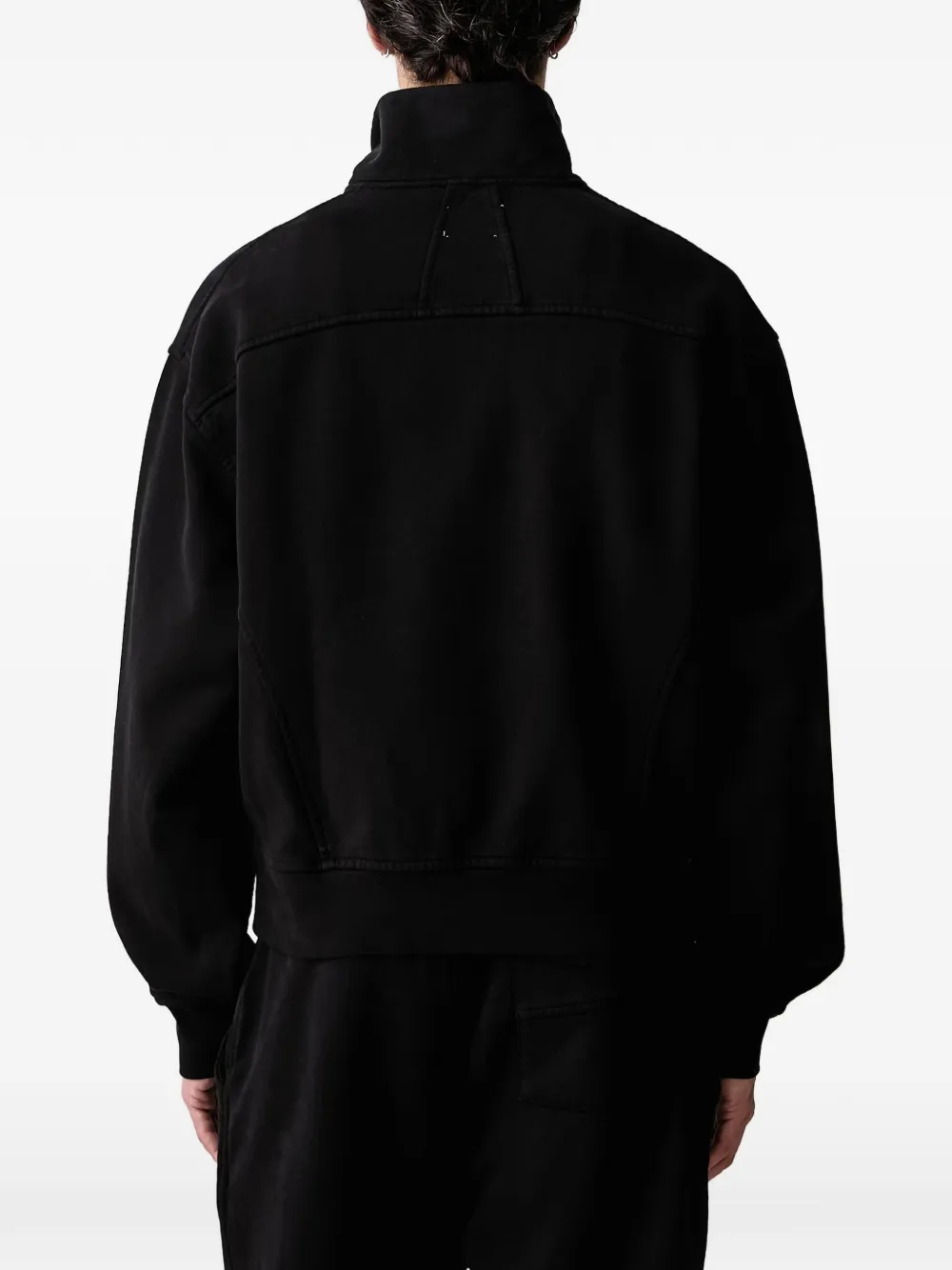 RHUDE logo-embroidered quarter-zip sweater Zwart