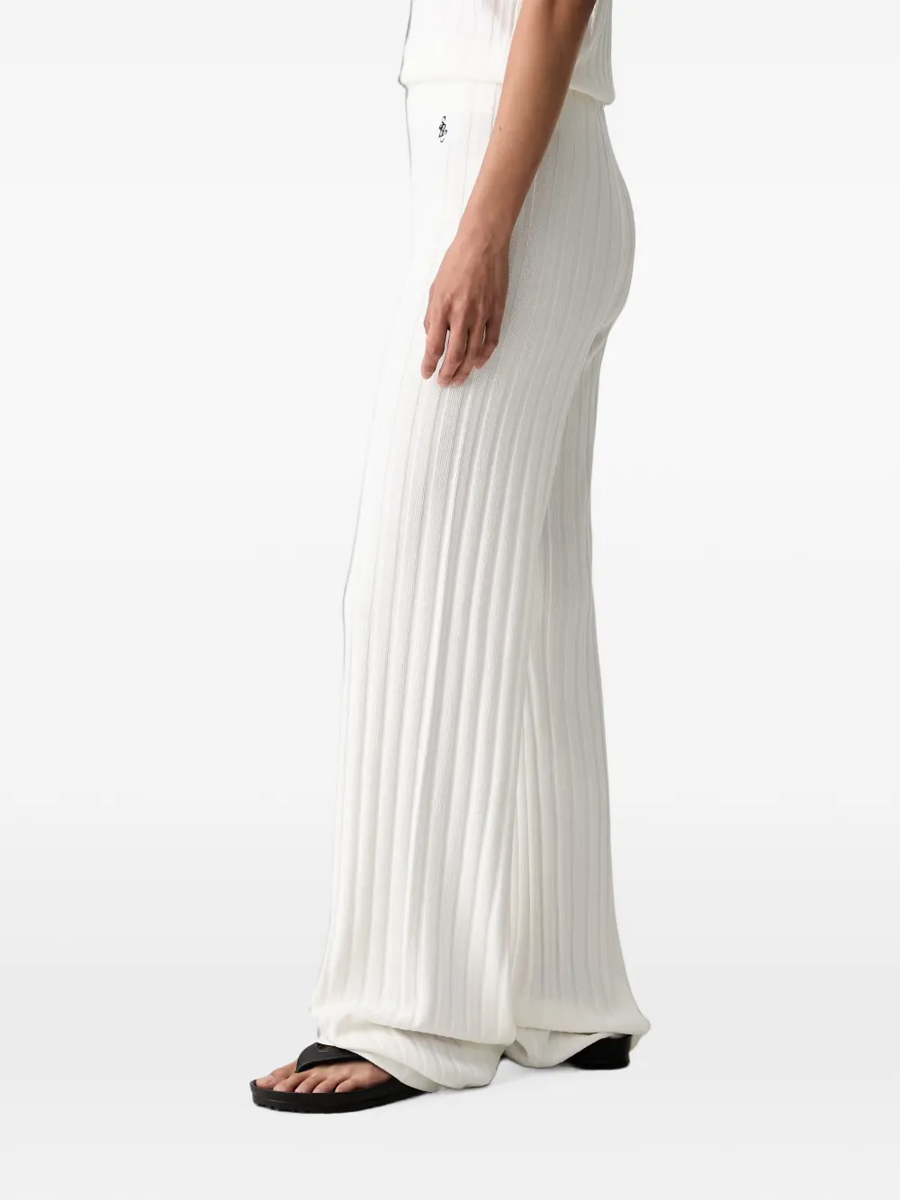 Sporty & Rich Broek met wijde pijpen Wit