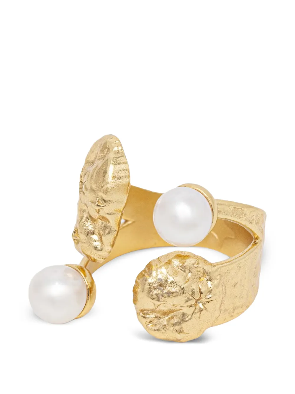 Sessùn Valya pearl-embellished hammered ring