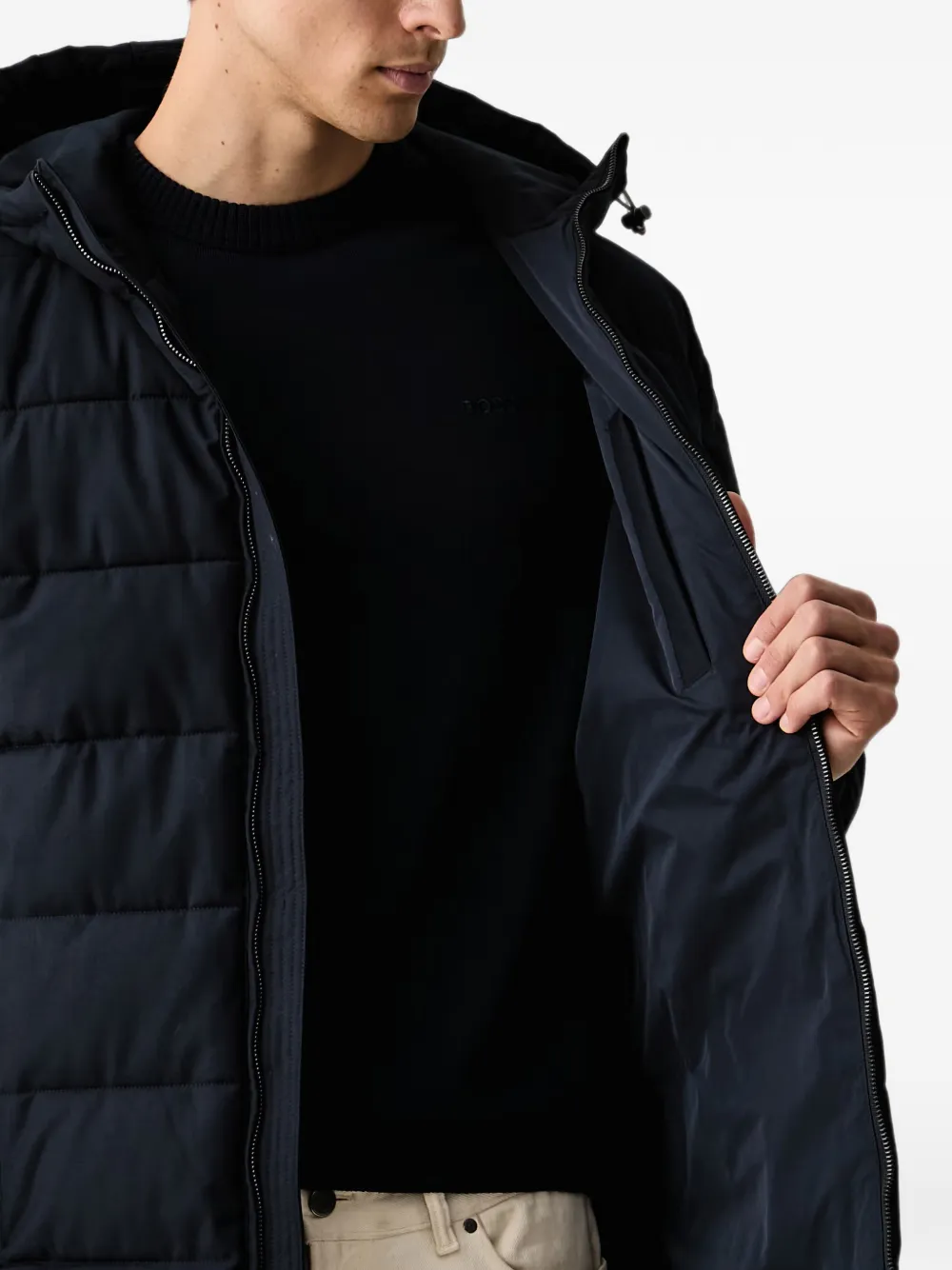 Trussardi Gevoerd jack met capuchon Blauw
