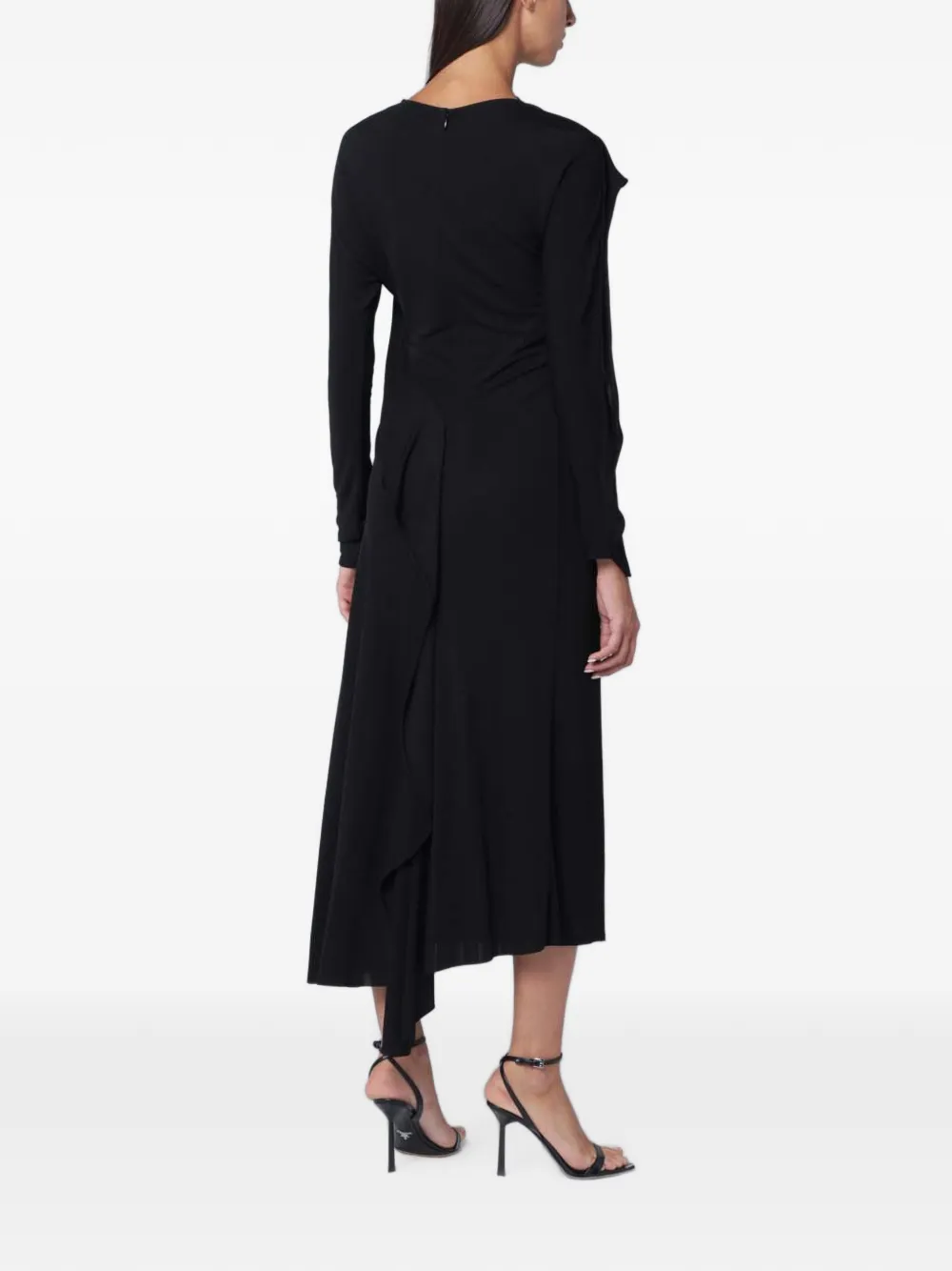 Victoria Beckham Gedrapeerde midi-jurk Zwart
