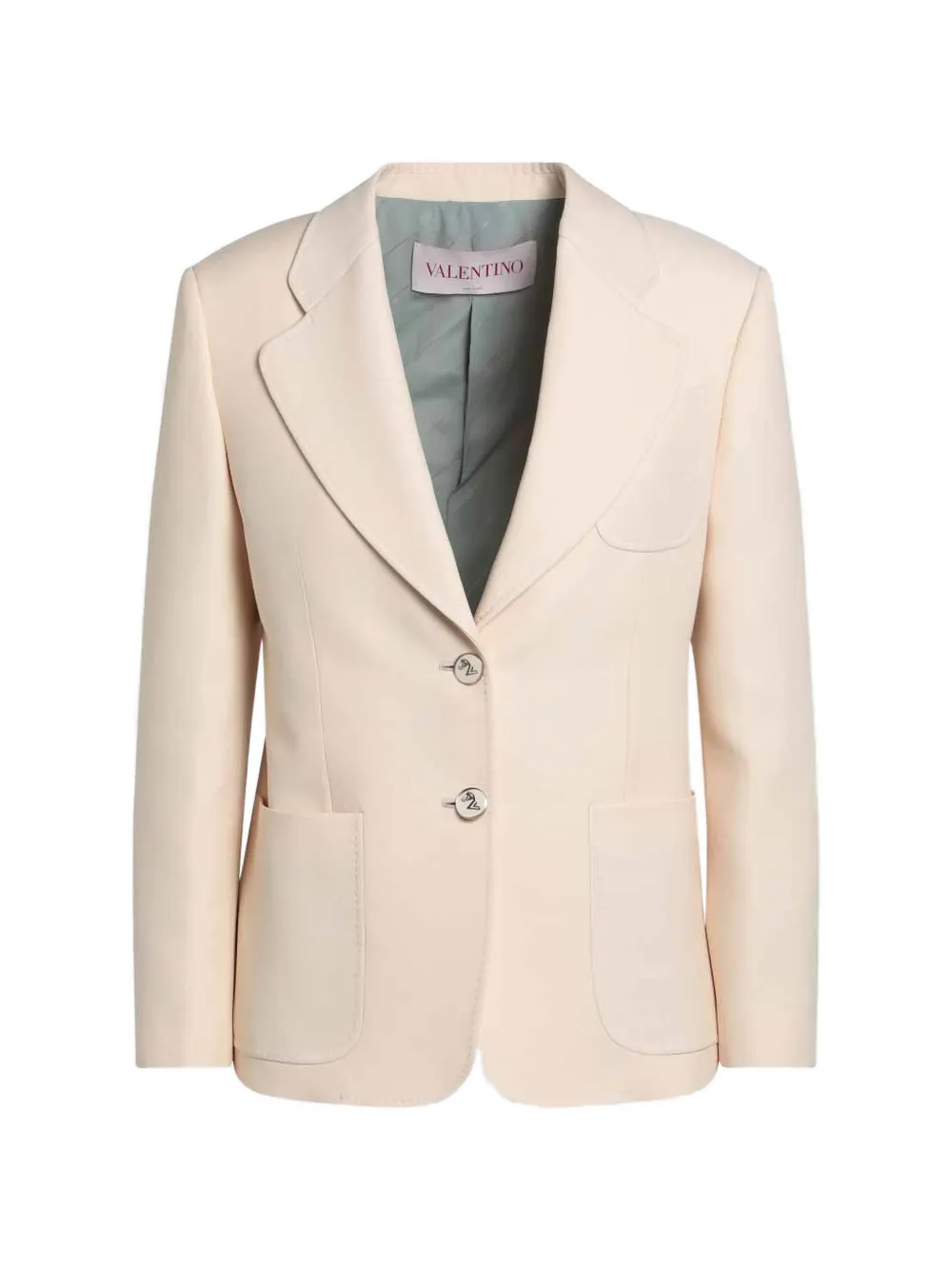 Valentino Garavani single-breasted wool-blend blazer - Tons neutres