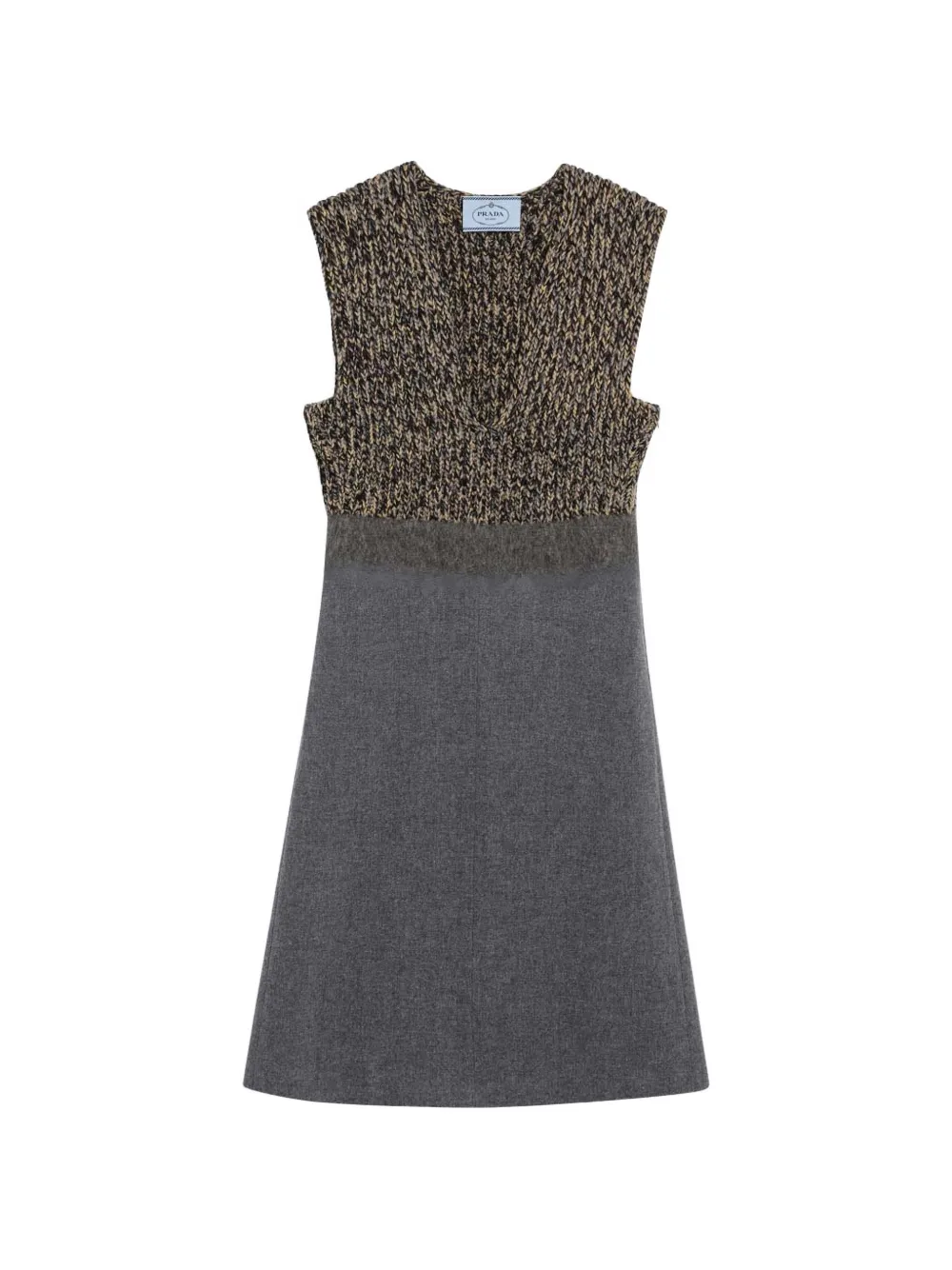 Prada chunky-knit panelled dress - Grau