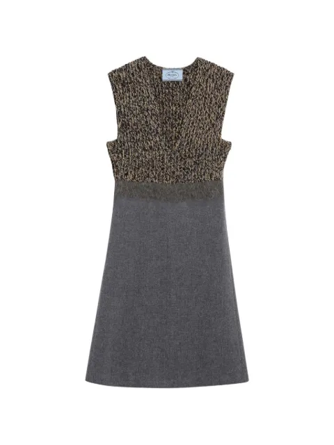 Prada chunky-knit panelled dress
