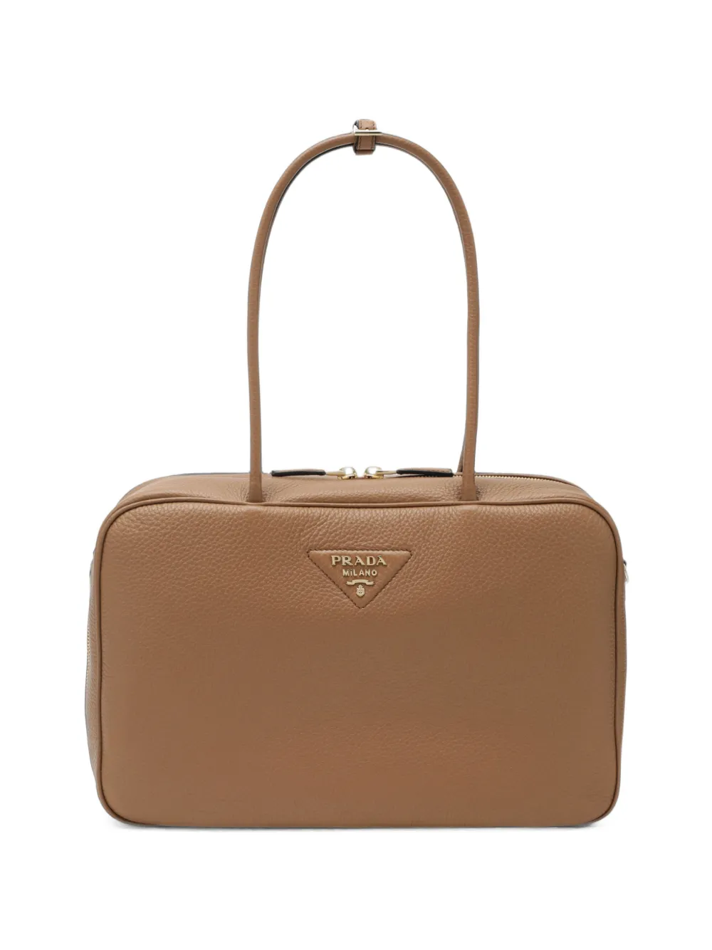 Prada logo-plaque shoulder bag - Toni neutri