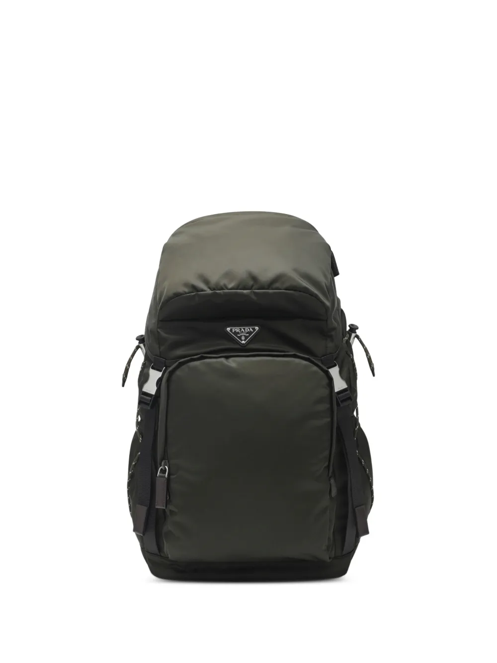Prada logo-plaque buckle-fastening backpack - Verde