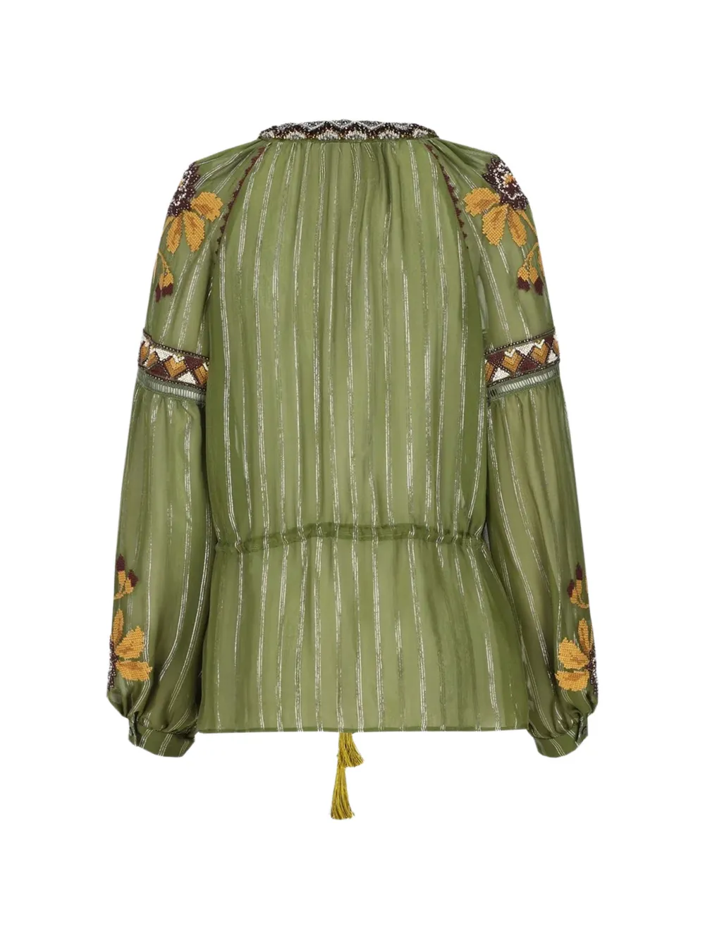Valentino Garavani Blouse met geborduurd kwastdetail Groen