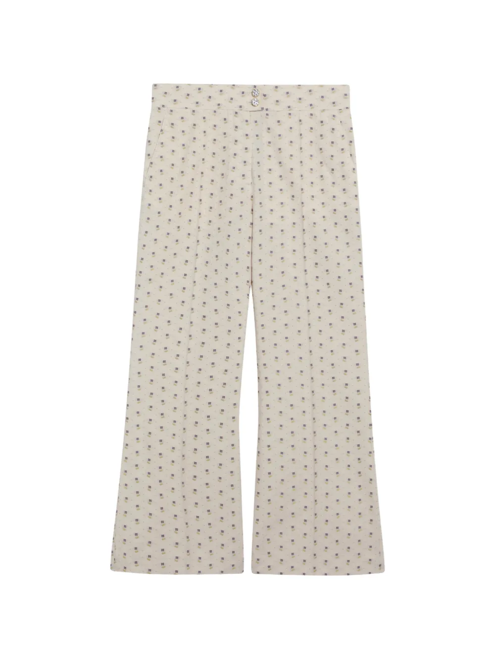 Valentino Patterned Wide-leg Trousers In Neutral