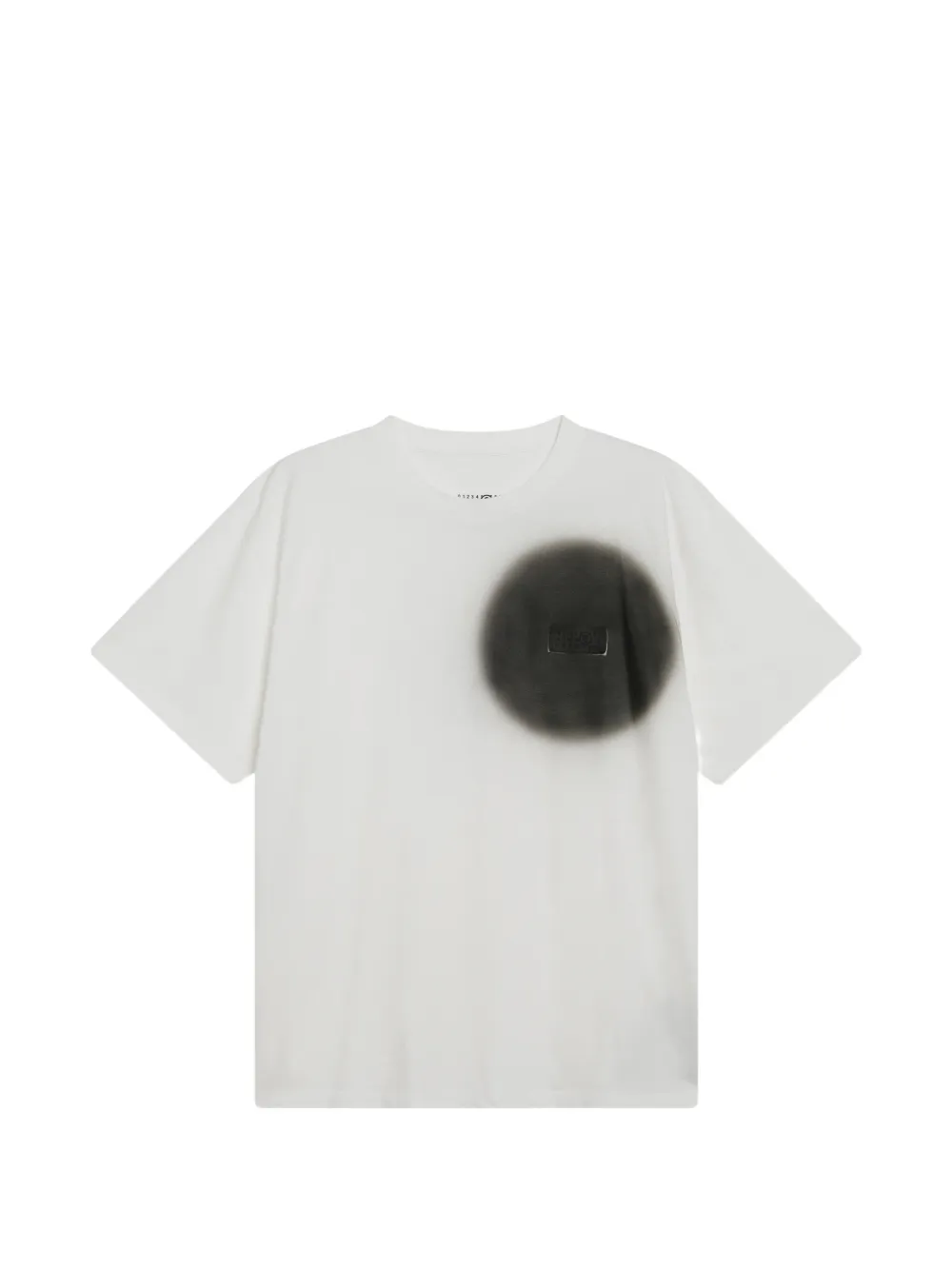 MM6 Maison Margiela spray-effect logo-patch T-shirt - Toni neutri
