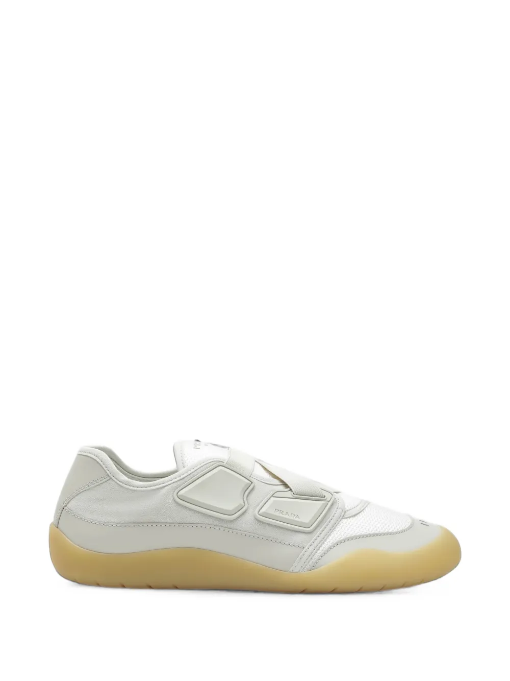 Prada Speedrock leren sneakers met mesh Beige