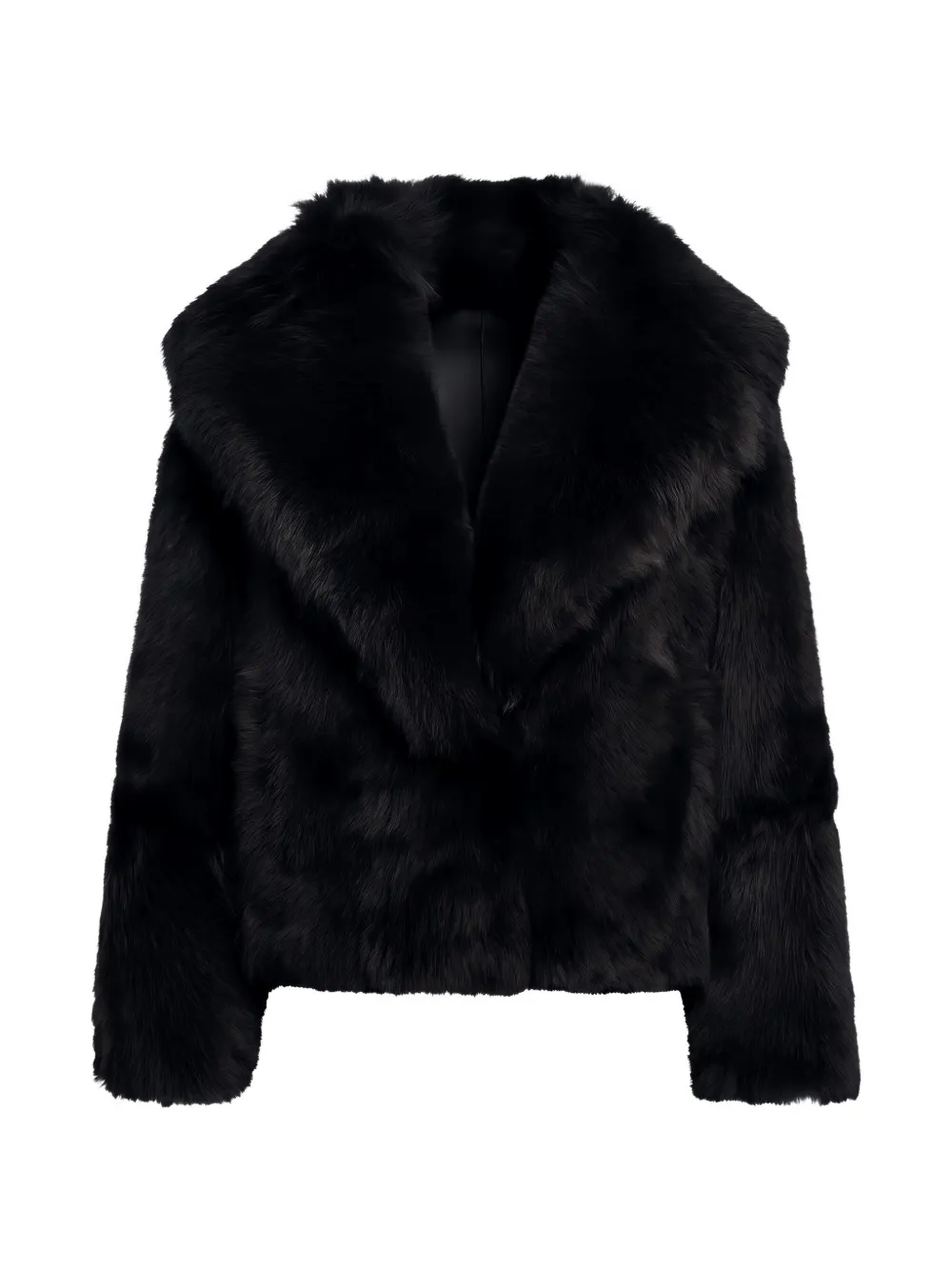 Blancha notched-lapel fur-textured jacket