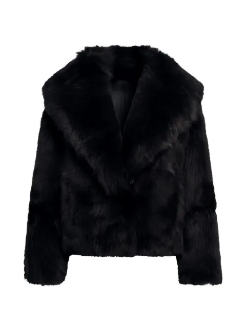 Blancha notched-lapel fur-textured jacket