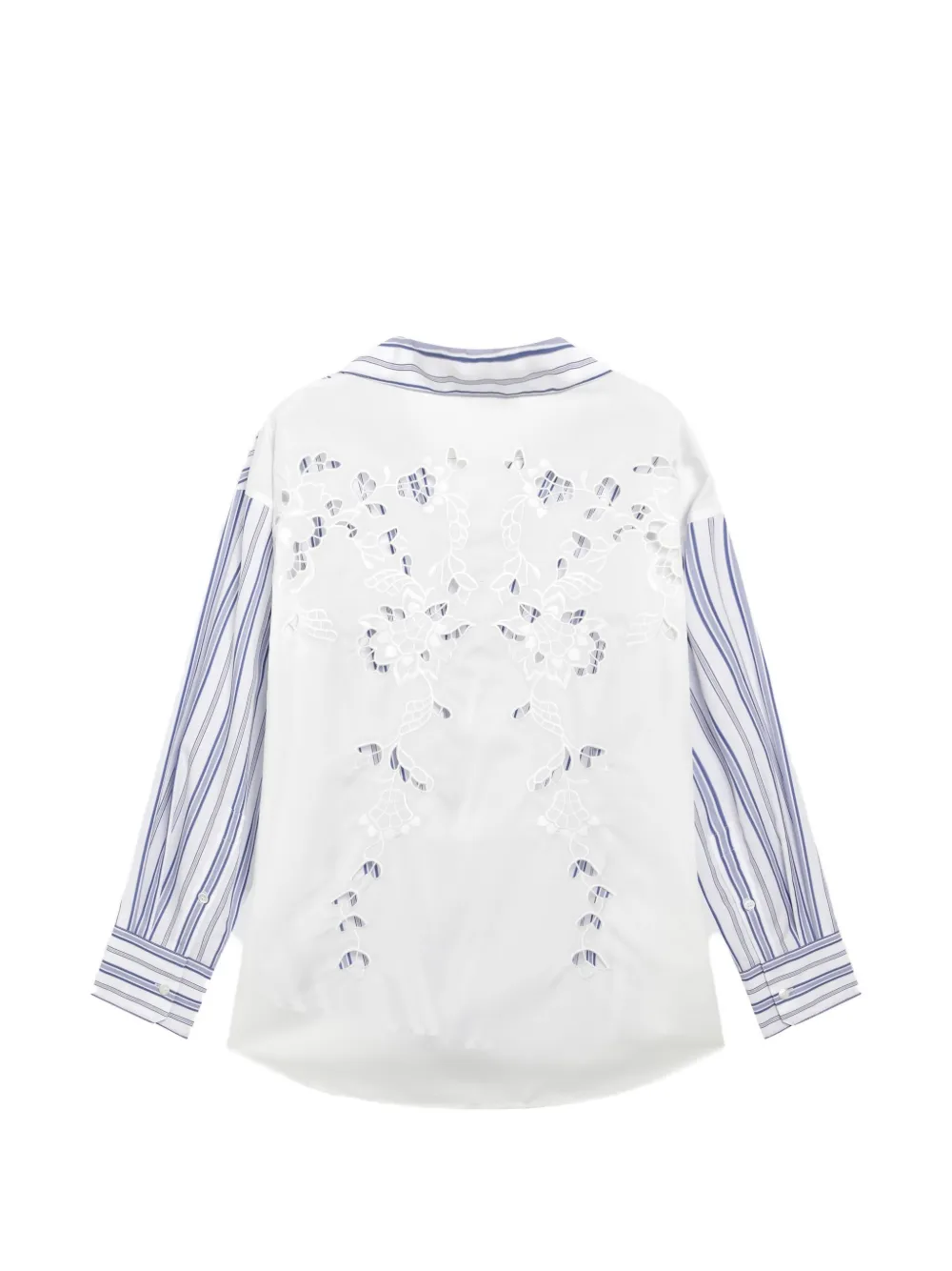 Weekend Max Mara embroidered striped cotton shirt Blauw