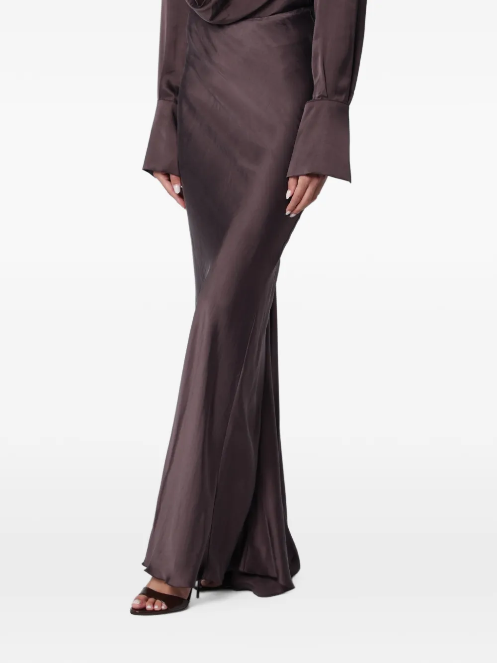 THE ANDAMANE Nemesia mermaid maxi skirt Bruin